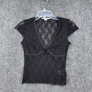 Kimchi Blue Black Lace Babydoll Sheer Top Women’s S Whimsigoth Y2K Grunge